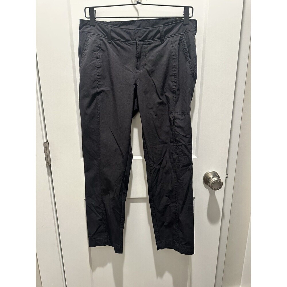 Womens Sz 6 Athleta Trekkie Belted Hiking Camping Hike Pant Black Textured